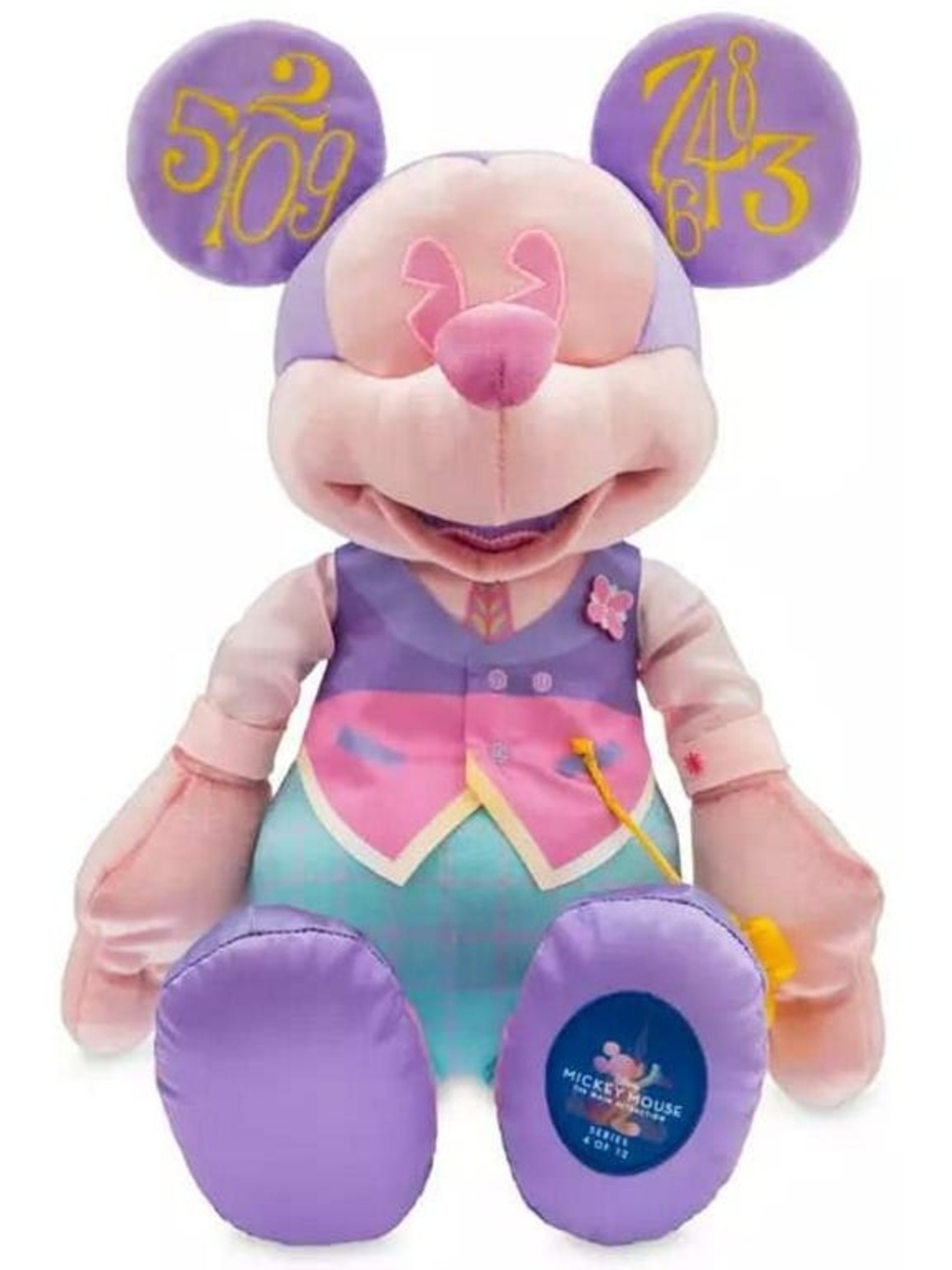 Disney Plush Mickey Mouse in Lavender, Pink & Teal Pastels